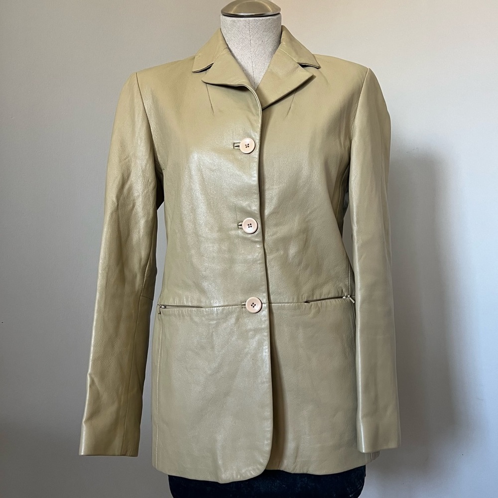 Nicole Miller Genuine Leather Blazer